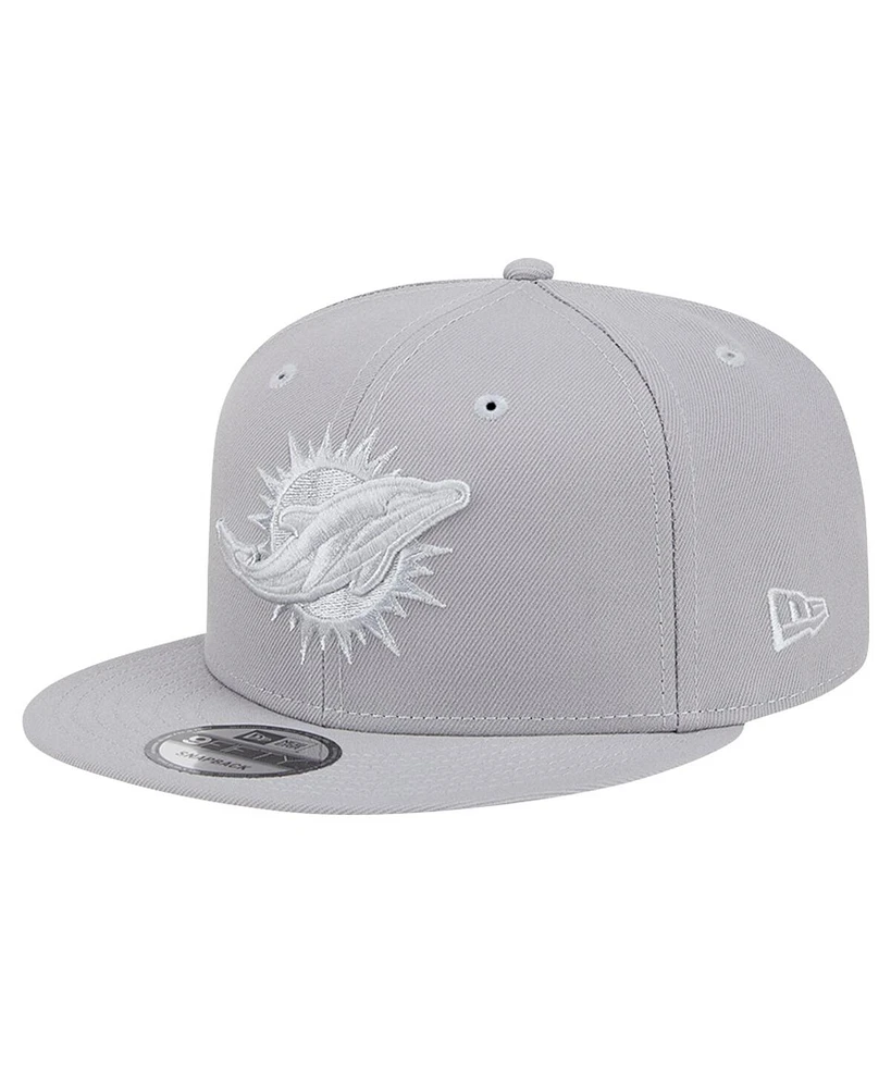 New Era Men's Gray Miami Dolphins Color Pack 9FIFTY Snapback Hat