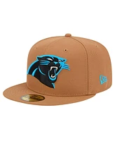 New Era Men's Tan Carolina Panthers Color Pack 59FIFTY Fitted Hat with Side Patch