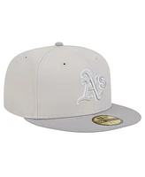 New Era Men's Khaki/Gray Oakland Athletics Two-Tone Color Pack 59FIFTY Fitted Hat