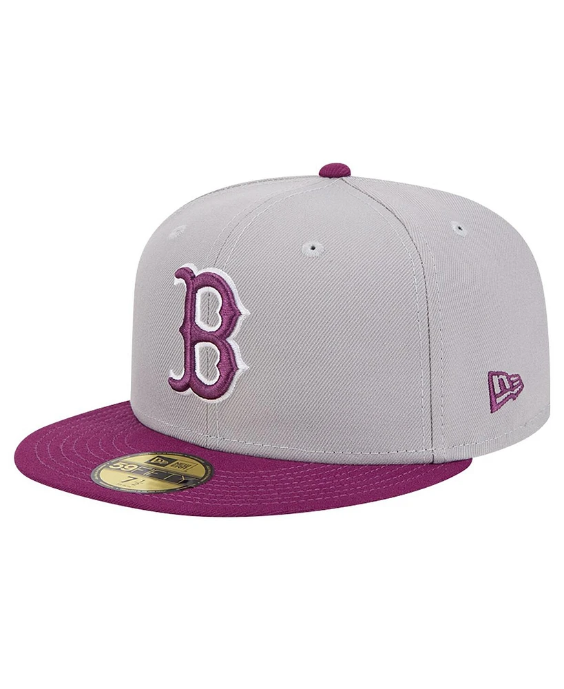 New Era Men's Gray/Purple Boston Red Sox Two-Tone Color Pack 59FIFTY Fitted Hat