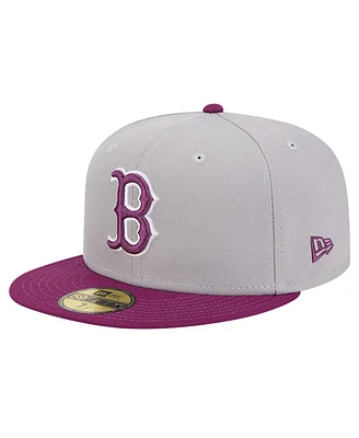 New Era Men's Gray/Purple Boston Red Sox Two-Tone Color Pack 59FIFTY Fitted Hat