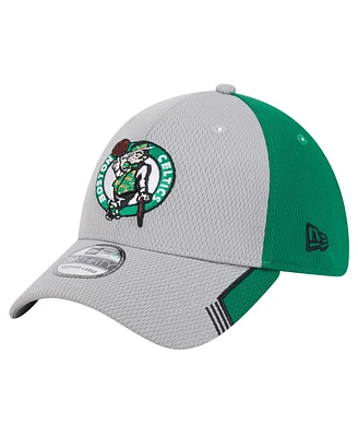 New Era Men's Gray/Kelly Green Boston Celtics Active Trim 39THIRTY Flex Hat