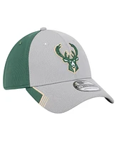 New Era Men's Gray/Hunter Green Milwaukee Bucks Active Trim 39THIRTY Flex Hat