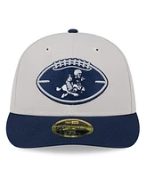 New Era Men's Stone/Navy Dallas Cowboys 2024 Sideline Historic Low Profile 59FIFTY Fitted Hat