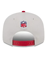 New Era Men's Stone/Scarlet San Francisco 49ers 2024 Sideline Historic 9FIFTY Snapback Hat