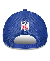 New Era Men's Stone/Royal Seattle Seahawks 2024 Sideline Historic 9FORTY A-Frame Trucker Adjustable Hat