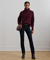 Lauren Ralph Women's Aran-Knit Wool-Blend Turtleneck Sweater