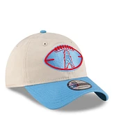 New Era Men's Stone/Light Blue Houston Oilers 2024 Sideline Historic 9TWENTY Adjustable Hat