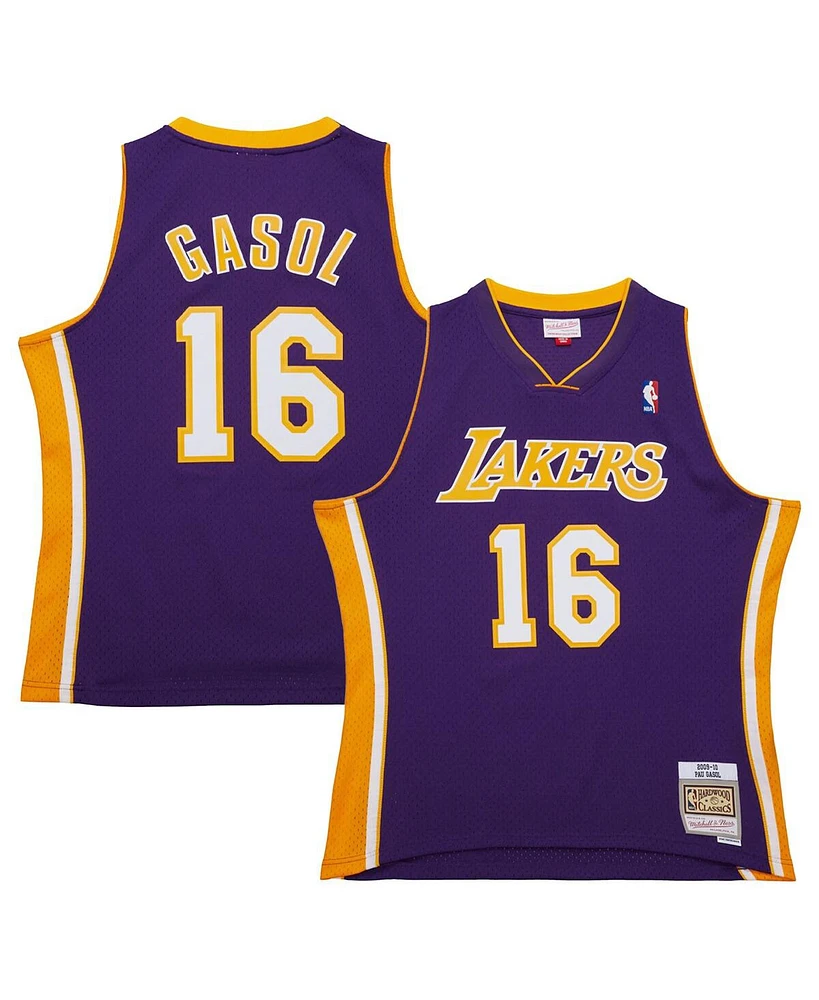 Mitchell & Ness Men's Pau Gasol Purple Los Angeles Lakers 2009/10 Hardwood Classics Swingman Jersey