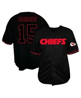 Fanatics Men's Patrick Mahomes Black Kansas City Chiefs Big Tall Baseball Button-Up Shirt