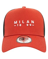 New Era Men's Brown Ac Milan 9FORTY A-Frame Trucker Adjustable Hat