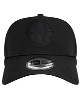 New Era Men's Black As Roma A-Frame Trucker 9FORTY Adjustable Hat