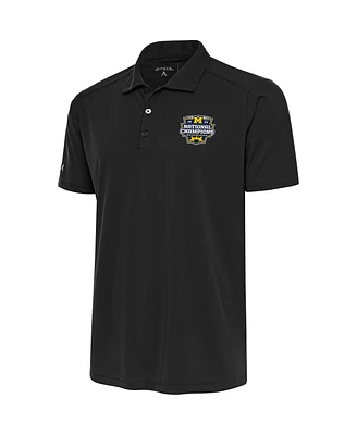 Antigua Men's Charcoal Michigan Wolverines College Football Playoff 2023 National Champions Tribute Polo