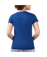 G-iii 4Her by Carl Banks Women's Royal New York Mets Flowers Graphic Fitted V-Neck T-Shirt
