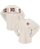 Spirit Jersey Women's Tan Florida State Seminoles Rainbow Arch Long Sleeve T-Shirt