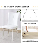 White Modern Minimalist Dining Chairs (Set of 2)