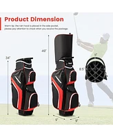 Vebreda Golf Cart Bag with 14 Way Top Dividers-Red