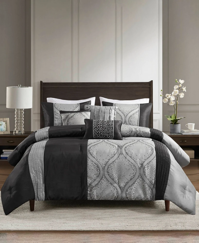 Madison Park Lori Jacquard 6-Pc. Comforter Set, King/California King