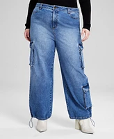 And Now This Trendy Plus Bungee-Cuff Cargo Jeans, Exclusively at Macy's