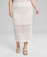 And Now This Trendy Plus Crochet Midi Skirt, Created for Macy's