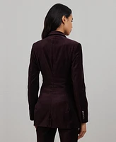 Lauren Ralph Women's Double-Breasted Velvet Blazer