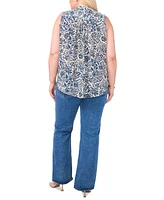 Vince Camuto Plus Printed V-Neck Sleeveless Top, Created for Macy's