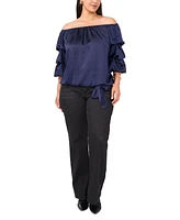 Vince Camuto Plus Off-The-Shoulder Bubble-Sleeve Top, Created for Macy's