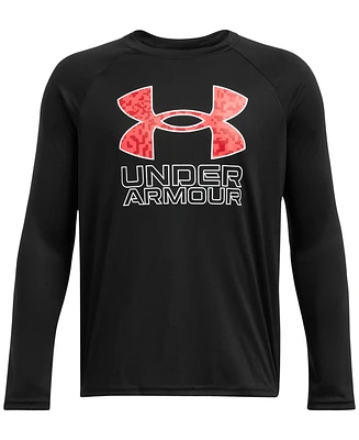 Under Armour Big Boys Tech Hybrid Print Fill Long Sleeves T-shirt