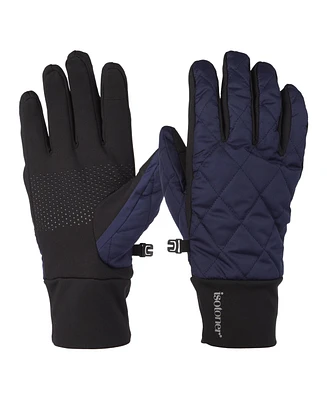 Isotoner Signature Men's Diamond Quilted Pongee and Spandex Water Repellent Touchscreen Gloves