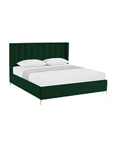 Inspired Home Keion Velvet Platform Bed King