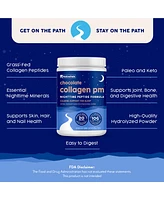 NativePath Collagen Pm - Chocolate Nighttime Collagen Peptides Powder with Magnesium, Gaba, L-Theanine and Melatonin - 20 Servings