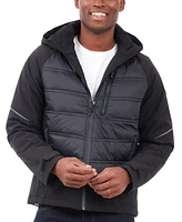 Michael Kors Men's Mixed-Media Full-Zip Hooded Jacket