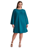 Dkny Plus Jewel-Neck Wide-Sleeve Shift Dress