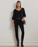 Lauren Ralph Petite Rib-Knit Dolman-Sleeve Sweater