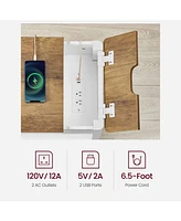 Slickblue Side Table with Built-In Charging Station and Usb Ports