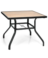 Inolait Patio Metal Square Dining Table for Garden and Poolside