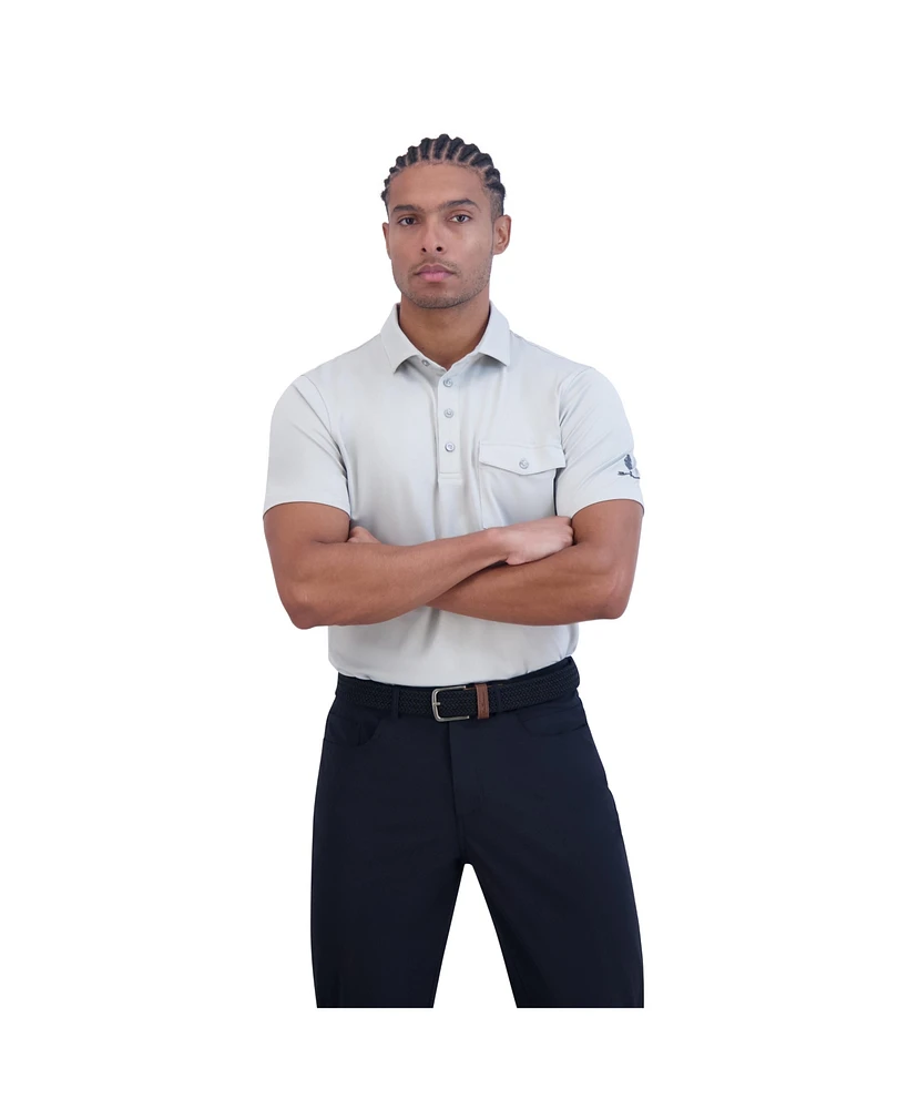 Ben Sherman Men's Solid Tech Pique Sports Fit Pocket Polo Shirt