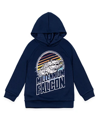 Star Wars Boys The Mandalorian Darth Vader X-Wing Millennium Falcon Fleece Pullover Hoodie to