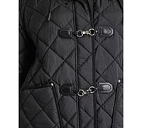 Dkny Plus Hooded Toggle-Front Quilted Coat