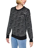 Karl Lagerfeld Paris Petite Pullover Logo Sweater