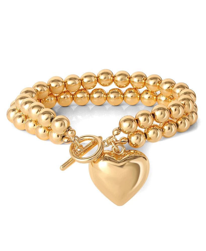 Jessica Simpson Bead Heart Bracelet