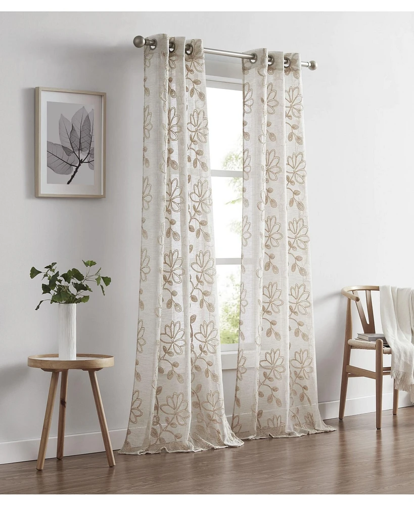 Dainty Home Rita Linen Look 76" W x 63" L Grommet Window Panel Set