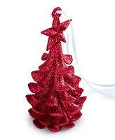 Holiday Lane Christmas Glitters Red Glitter Tree Ornament, Exclusively at Macy's