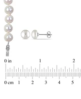 3-Pc. Set Cultured Freshwater Pearl (7-8mm) Collar Necklace, Stretch Bracelet, & Stud Earrings