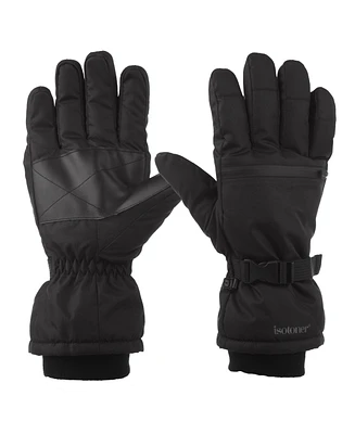 Isotoner Signature Men's Waterproof Extended Cuff and Touchscreen Ski Gloves