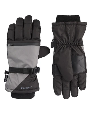 Isotoner Signature Men's Waterproof Extended Cuff and Touchscreen Ski Gloves