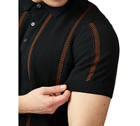 Ben Sherman Men's Regular-Fit Stripe Jacquard Polo Shirt