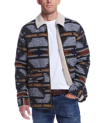 Weatherproof Vintage Men's Printed Sherpa-Lined Jacket