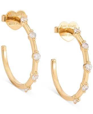 kate spade new york Gold-Tone Hint of Shimmer Small Hoop Earrings, 1"