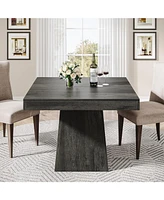 Tribesigns Square Dining Table for 4, 31.5-Inch Kitchen Table Small Dinner Table with Sturdy Pedestal Base, Farmhouse Dining Room Table for Home Dinin
